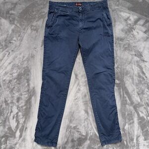 Luigi Fusaro Pants Mens 32x31 Navy Blue Stretch Chino Italy
